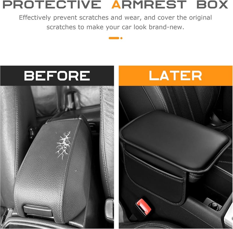 SCUARI Center Console Cover,Arm Rest Cover for Car,Car Accessories Car Center Console Cover,Center Console Cover with Storage Bag,Car Interior Accessories for Most Vehicles SUV (Black) - Image 4